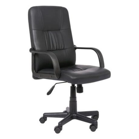 Cadeira De Escritório Dubai Preta Giratória Couro Trevalla