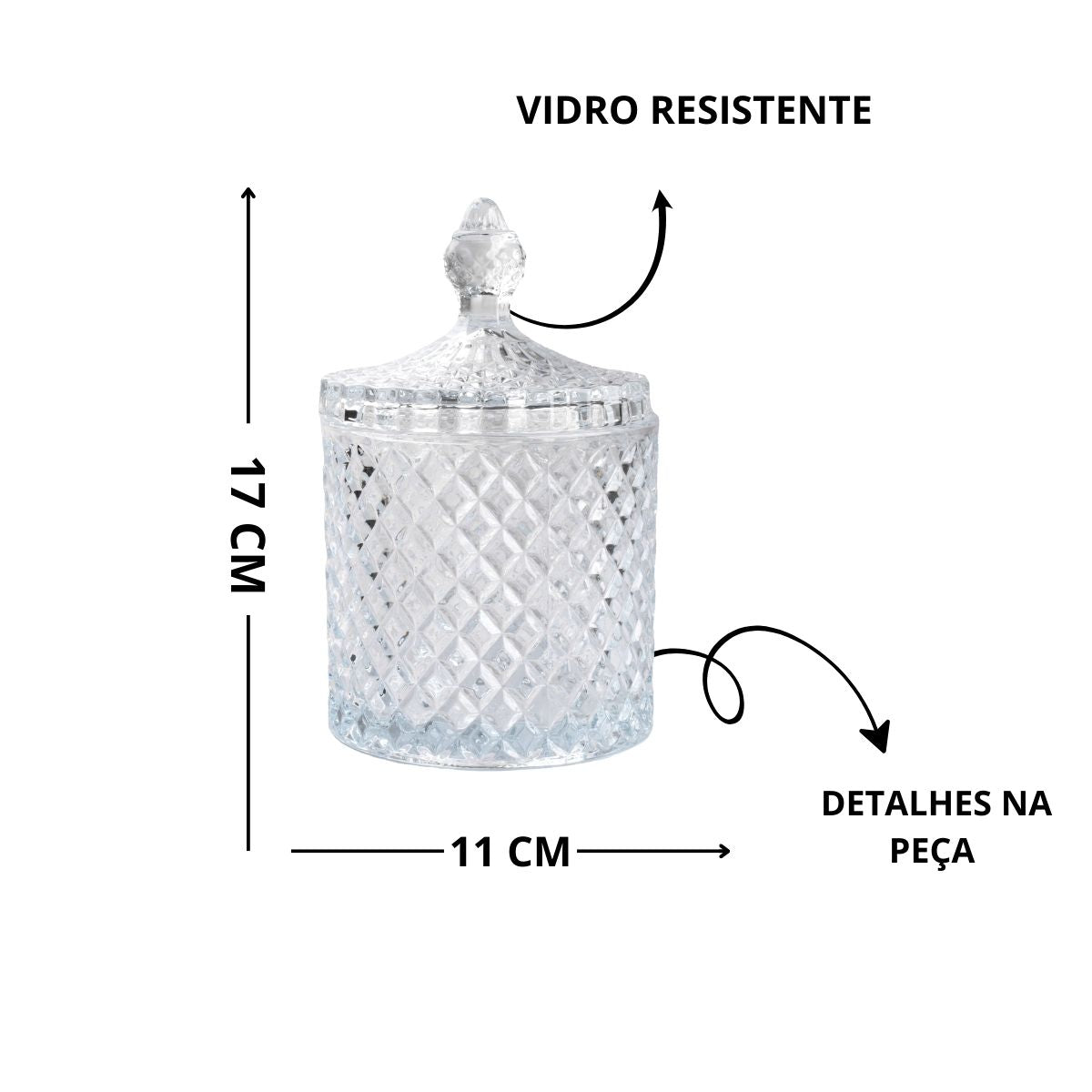 BOMBONIERE DE VIDRO 550ML