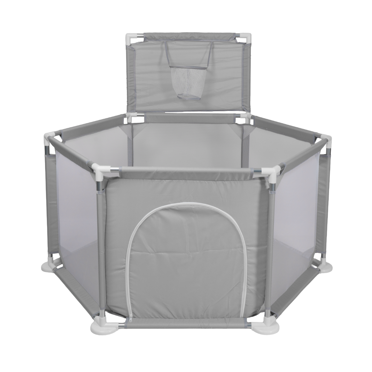 Cercado Infantil Hexagonal com Cesta Basquete Cinza - 125cm
