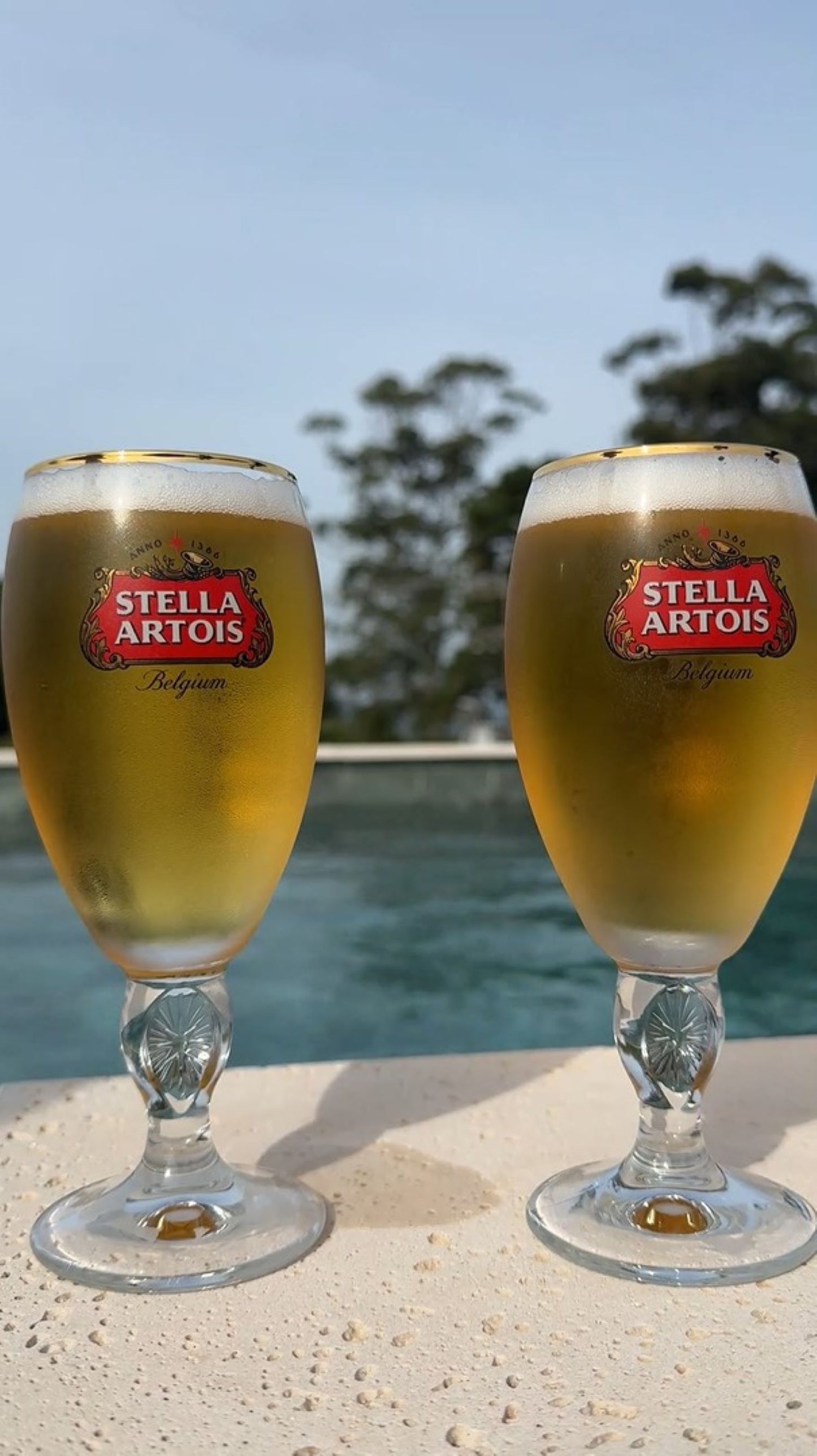 Jogo 4 Taças De Cerveja Stella Artois 330ml Ambev Copo Borda Dourada Cálice