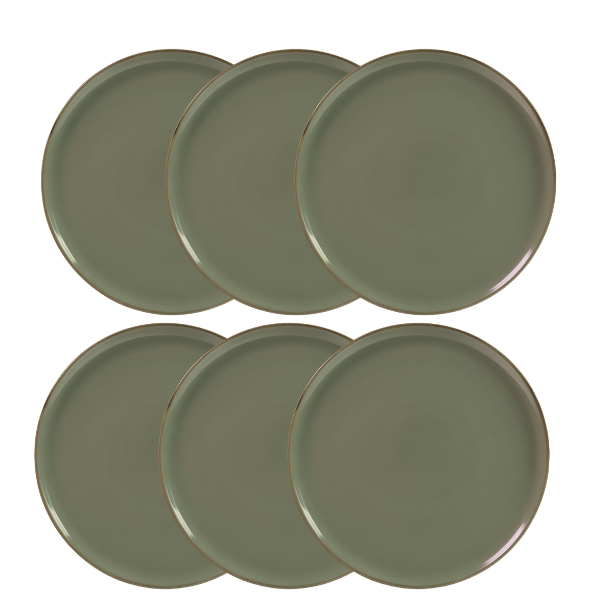 Jogo 6 Pratos Rasos de Cerâmica Laguna Verde 27cm