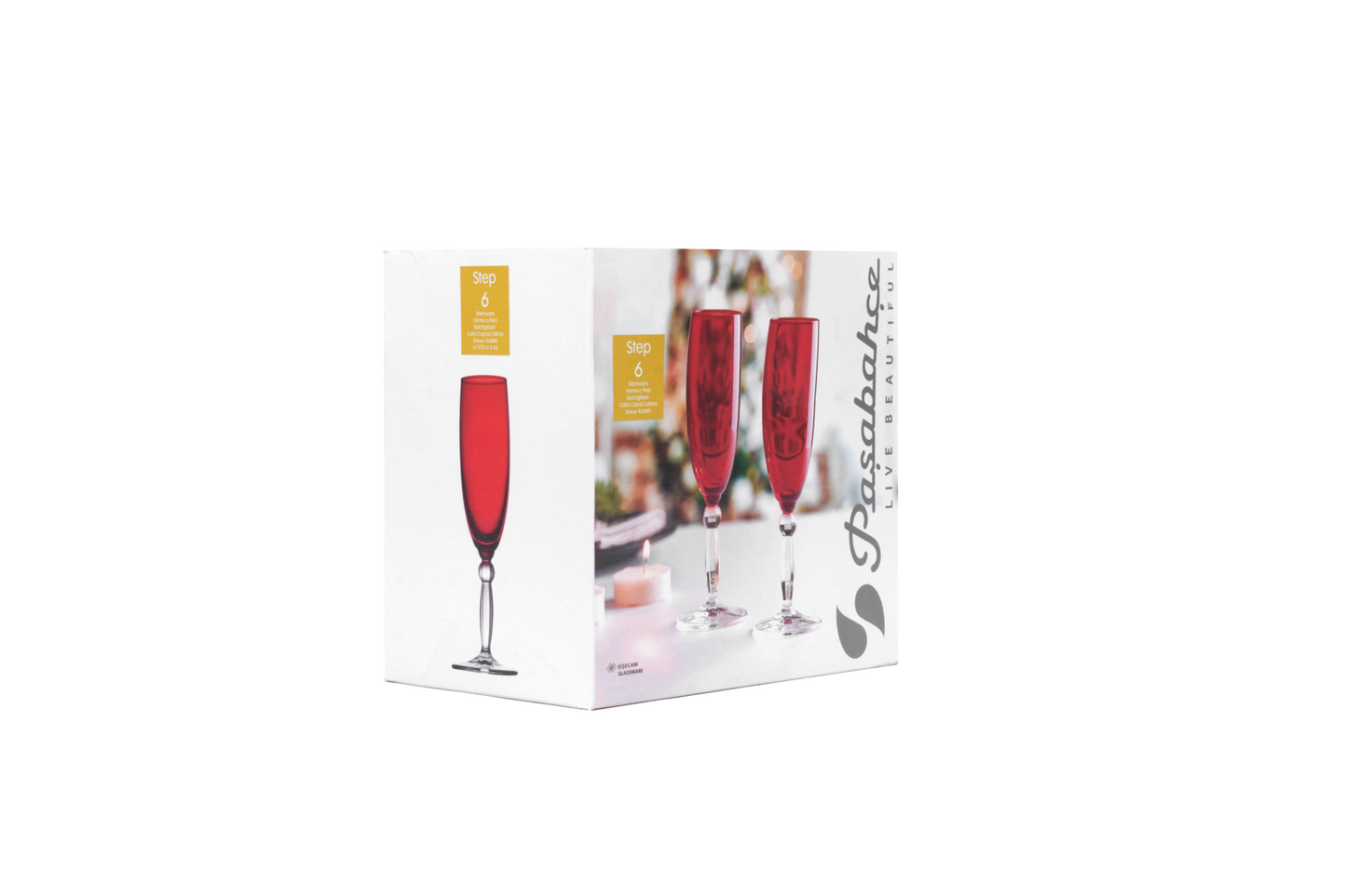 Jogo 6 Taças para Champagne Montis de Vidro Pasabahçe -355ML