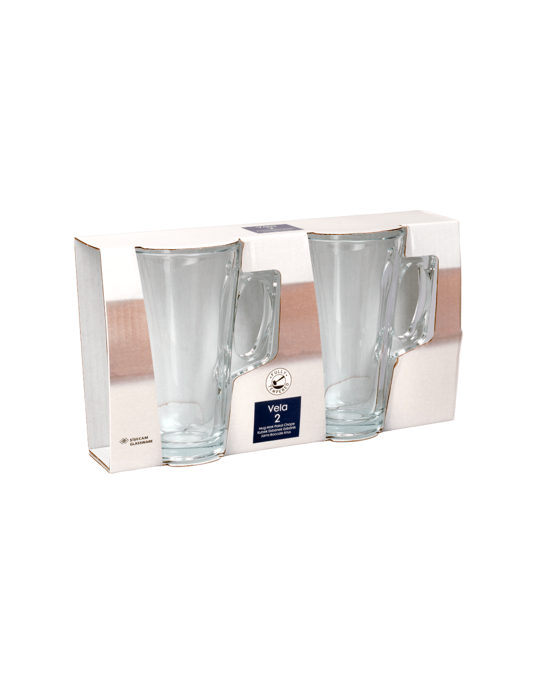 Jogo 6 Canecas Vidro Estilo Vela para Cappuccino – 350ml