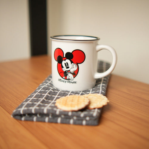 Caneca Porcelana Retrô Mickey 300ml Licenciada Disney