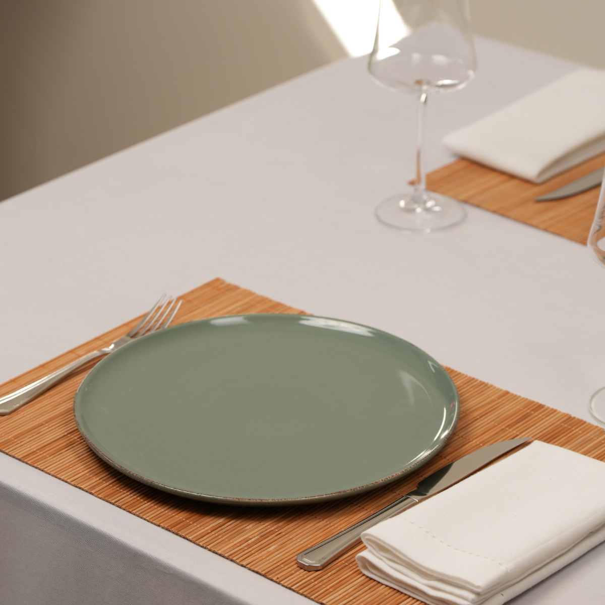 Jogo 6 Pratos Rasos de Cerâmica Laguna Verde 27cm