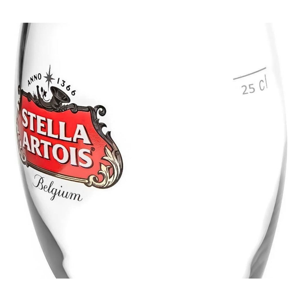 Jogo 4 Taças De Cerveja Stella Artois 250ml Ambev Copo Borda Dourada Cálice