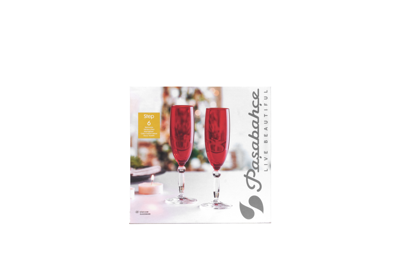 Jogo 6 Taças para Champagne Montis de Vidro Pasabahçe -355ML