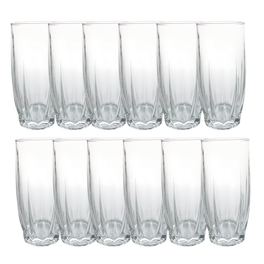 Jogo 12 Copos Long Drink Dance de Vidro Pasabahce - 320ml