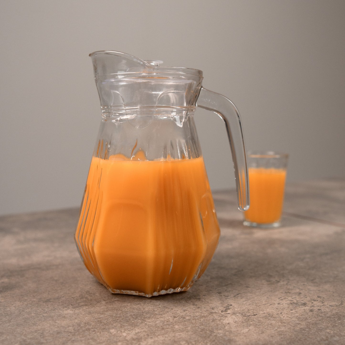 KIT JARRA E COPO DE VIDRO LONG DRINK DIAMOND - 5 PÇS