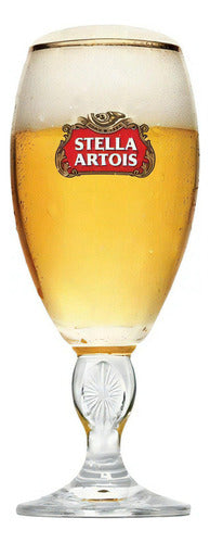 Taça De Cerveja Stella Artois 330ml Ambev Copo Borda Dourada Cálice