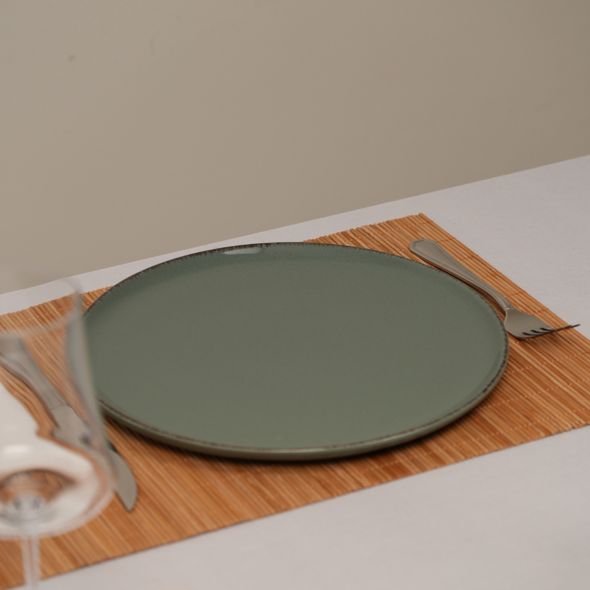 Jogo 6 Pratos Rasos de Cerâmica Laguna Verde 27cm