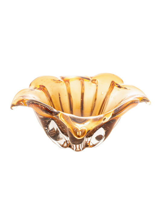 Centro de Mesa Murano Italy Âmbar e Marrom - 11,5cm x 7cm