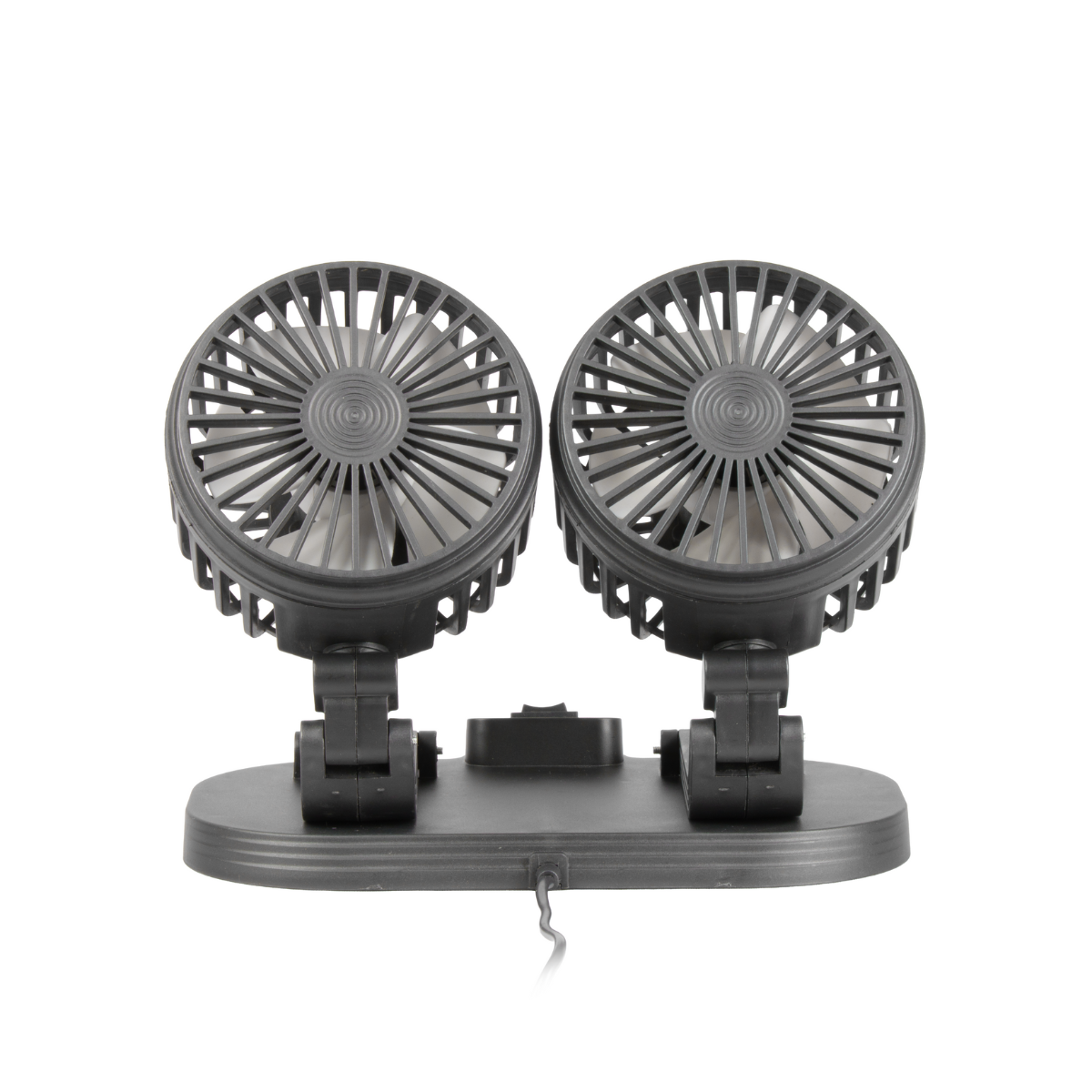 VENTILADOR DUPLO PORTÁTIL PARA CARRO/MESA PRETO USB