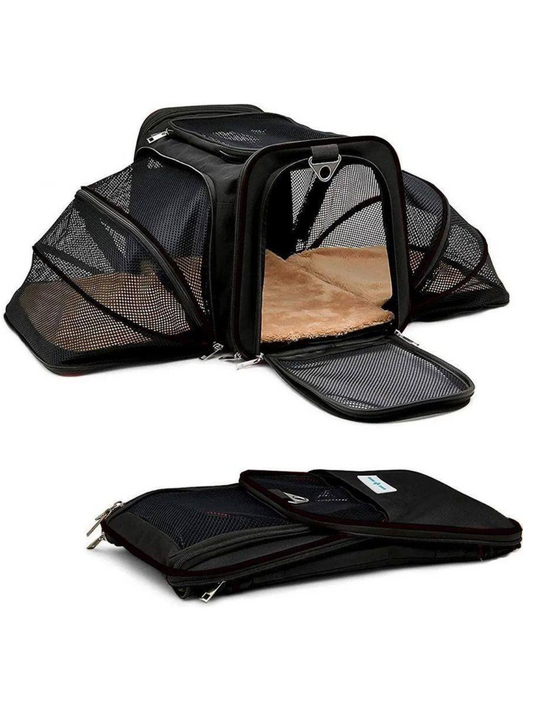 BOLSA PET EXPANSÍVEL PARA TRANSPORTE VIAGEM DE AVIÃO