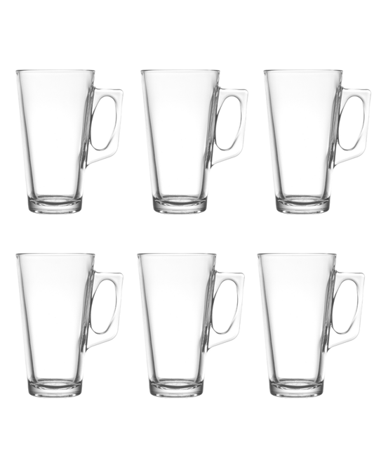 Jogo 6 Canecas Vidro Estilo Vela para Cappuccino – 350ml