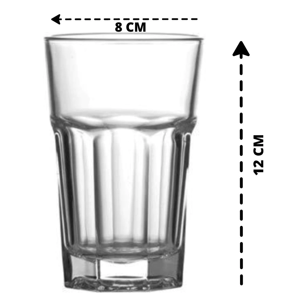Jogo 12 Copos Água e Suco Everest de Vidro - 360ml