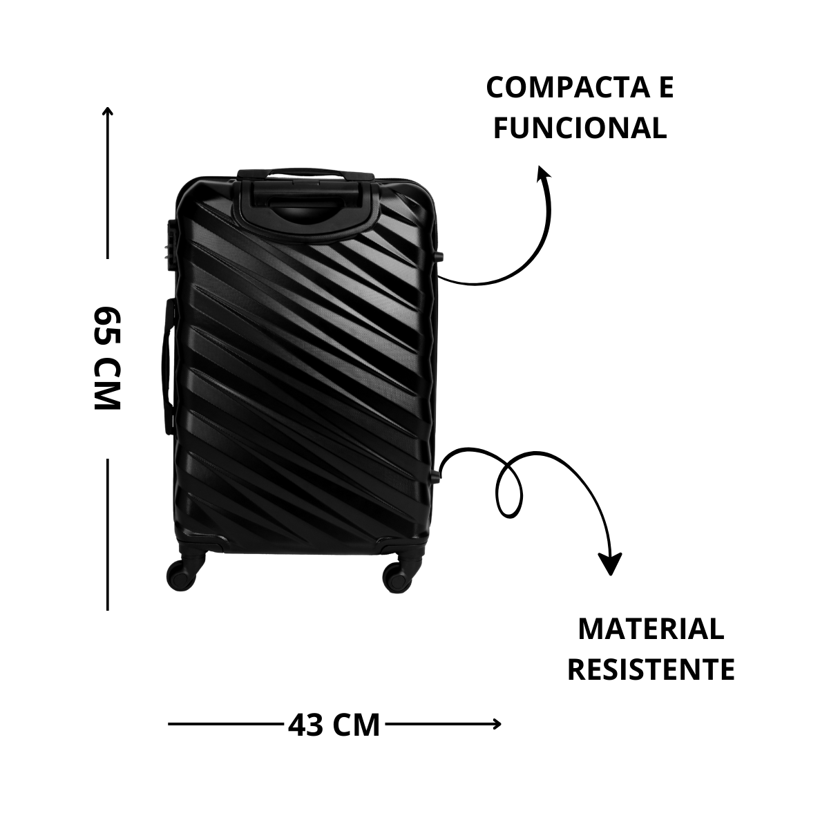 MALA DE VIAGEM 24' PRETA NOAH