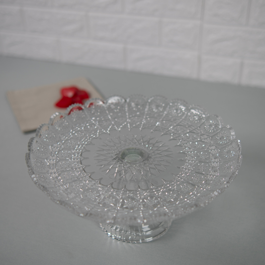 Boleira Prato Para Bolo Gourmet Sakara Com pé e tampa 29,5cm