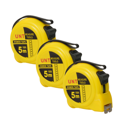 Kit 3 Trenas Métricas com 5 Metros Trava Imã e Presilha - Amarela