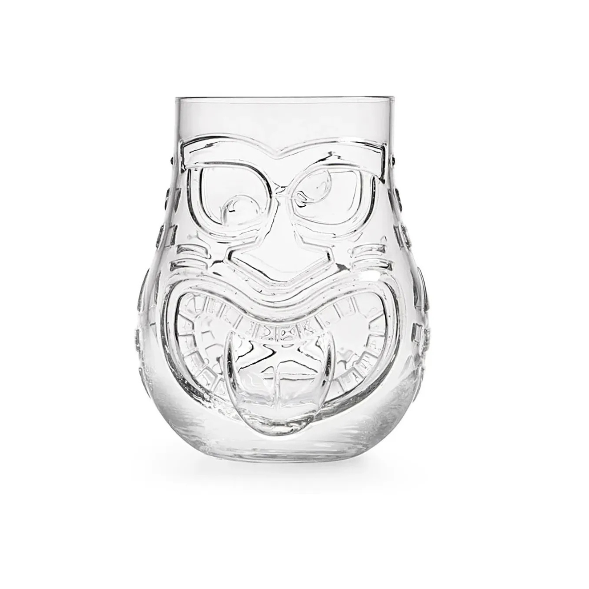 Jogo 2 Copos Vidro Tiki Duas Faces Humor/ Raiva - 470ml