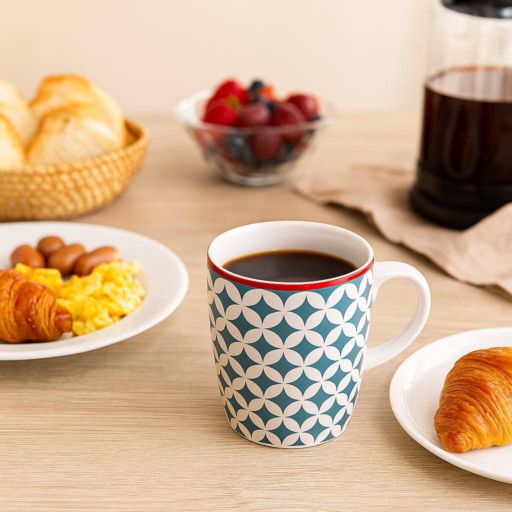 Kit 6 Canecas de Porcelana Diversas Café e Chá - 230ml