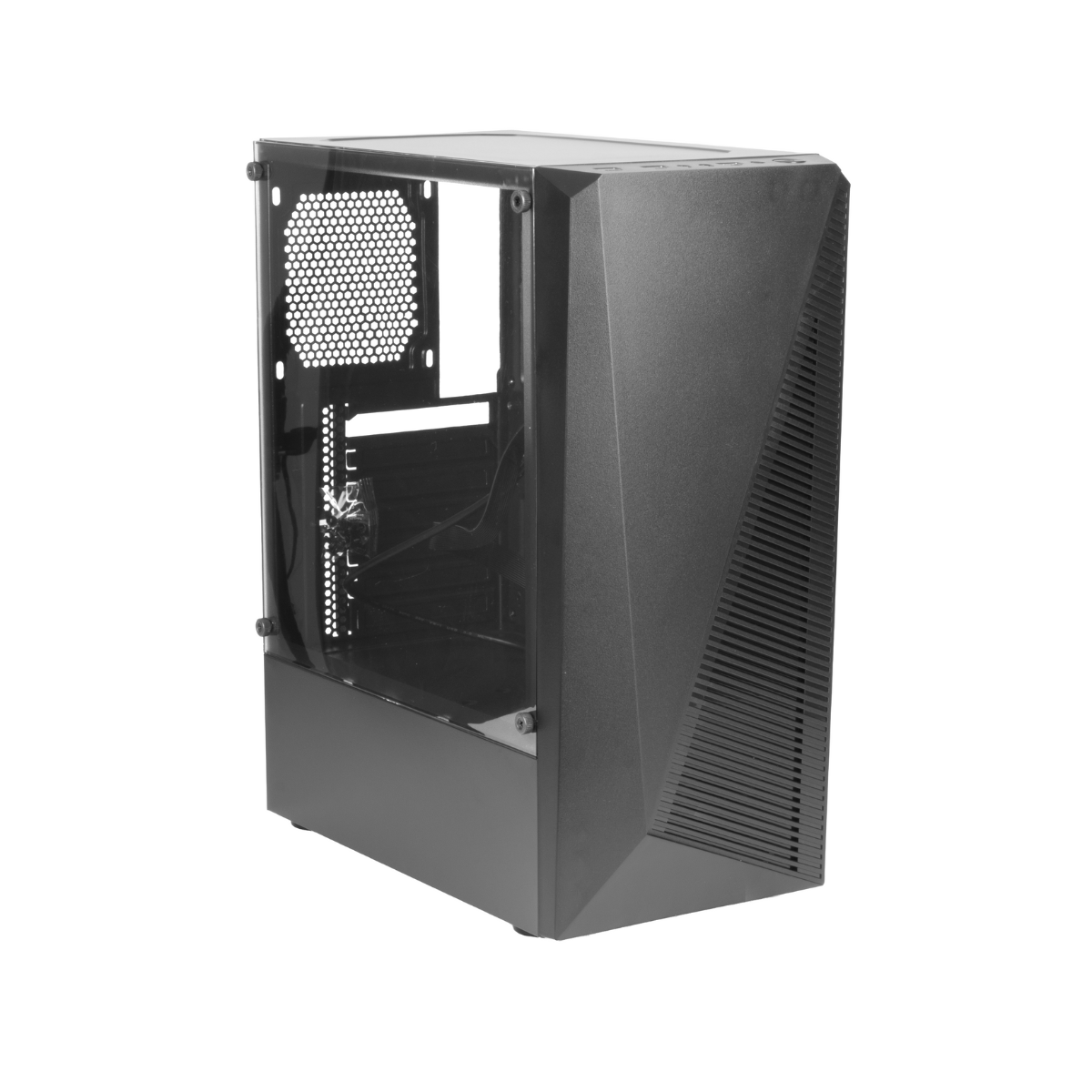 Gabinete Gamer MidTower Lateral Vidro Frente Tela - Preto