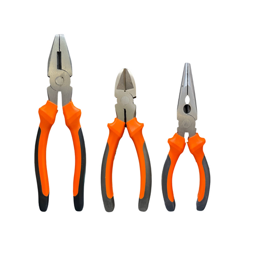 Kit 3 Alicates - Bico Longo, Corte Diagonal e Universal
