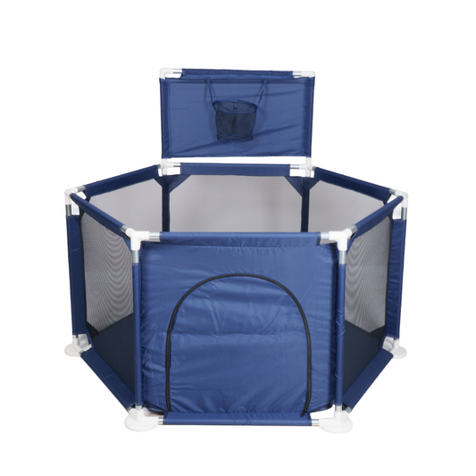 Cercado Infantil Hexagonal com Cesta Basquete Azul - 125cm