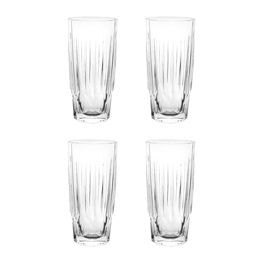 Jogo 4 Copos Long Drink Diamond de Vidro - 320ml