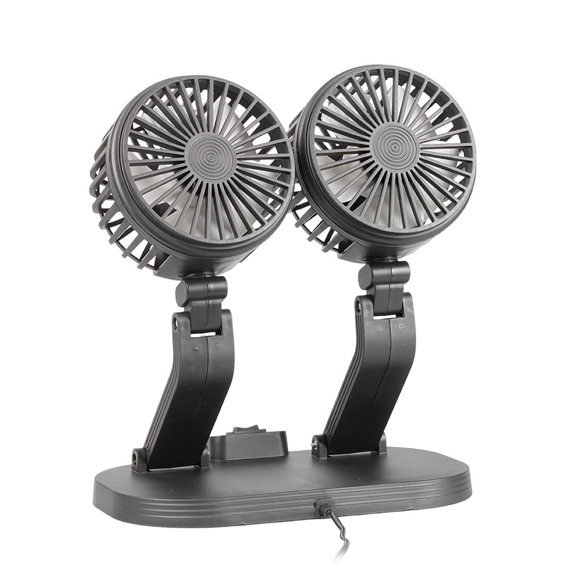 VENTILADOR DUPLO PORTÁTIL PARA CARRO/MESA PRETO USB